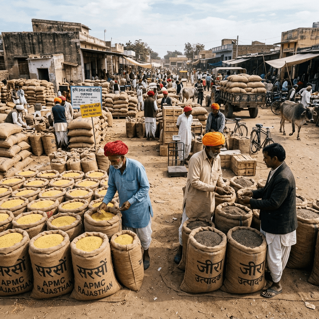 APMC Rajasthan Trading Guide: Mustard, Cumin & Organic Crop Auctions