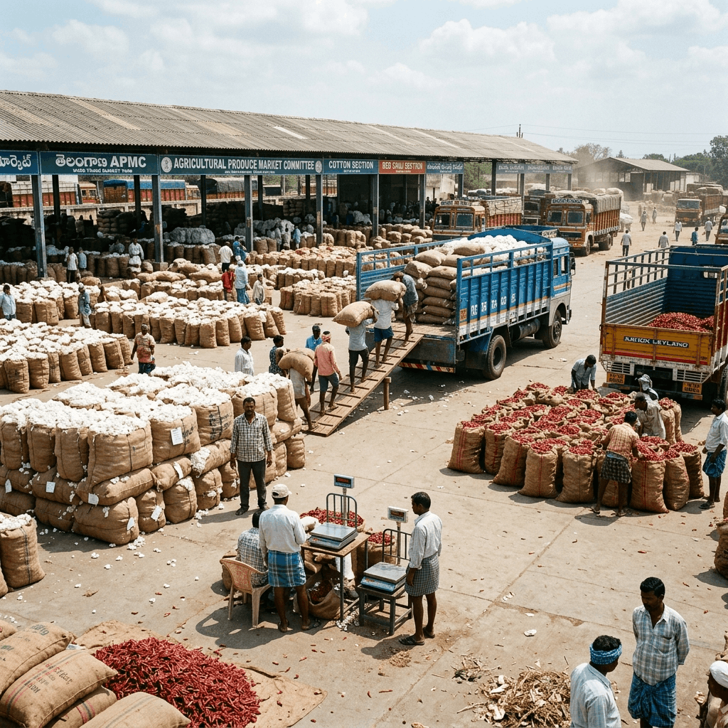 APMC Telangana Market Guide: Cotton, Red Chillies & Organic Crop Auctions