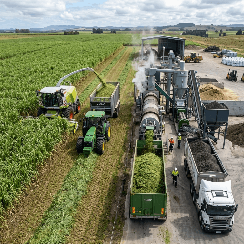 Machinery and Process for Making Pellets from Napier Grass