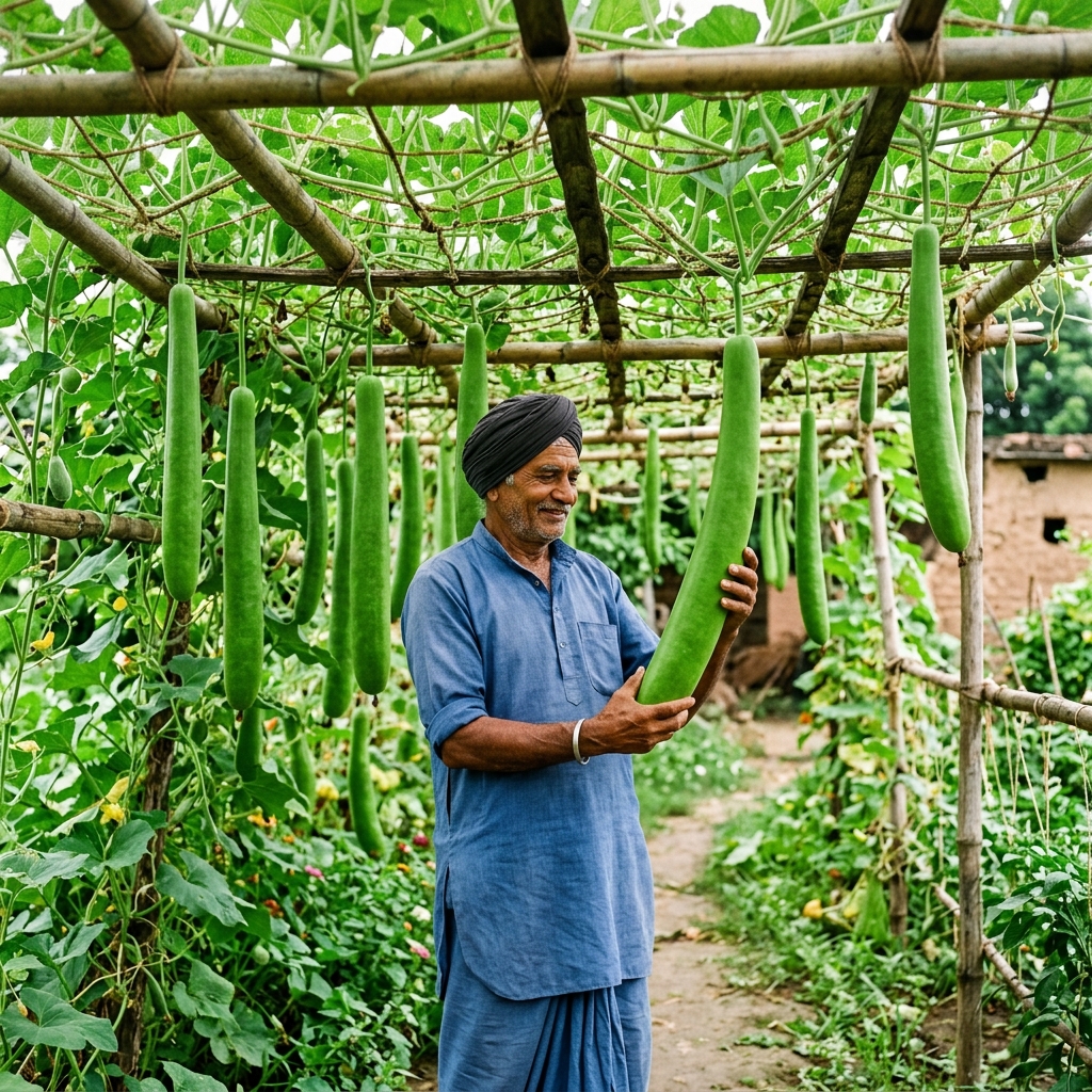 How to Use Vermi Wash in Calabash (Bottle Gourd/Lauki) for Long & Glossy Fruit