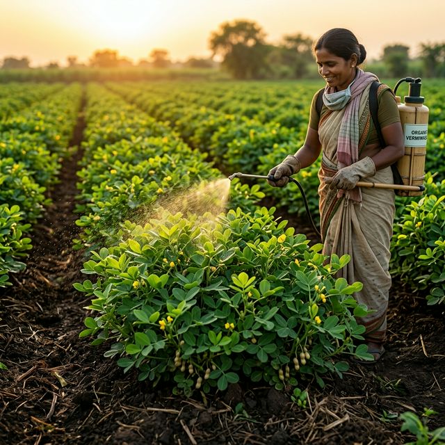 Vermiwash use in Groundnut Farming