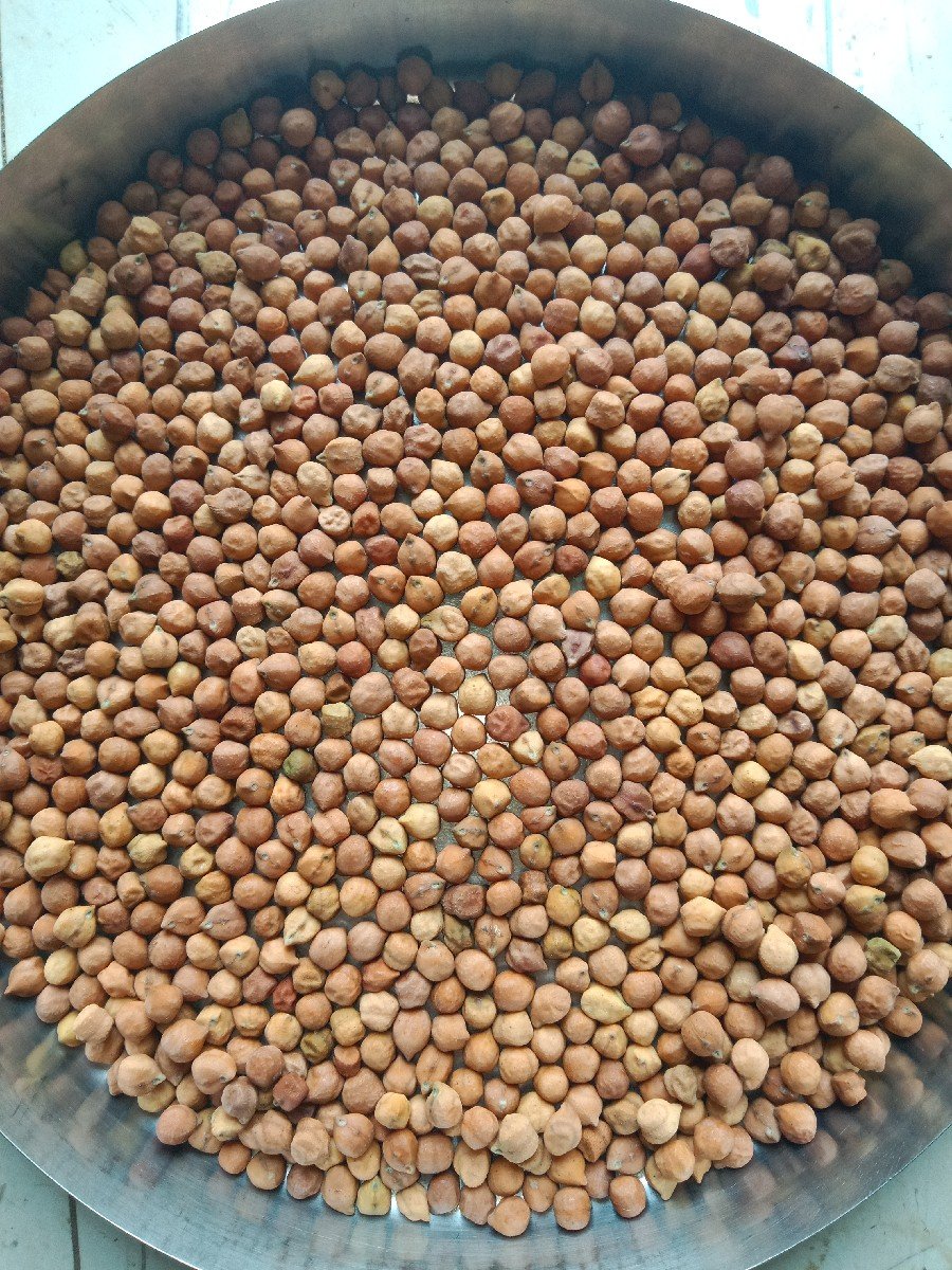 લસણ  અને  ધાણી અને  ચણા