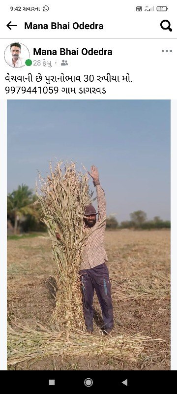 નીરણ વેચવાની છે 20 રુપીયા સાકણી